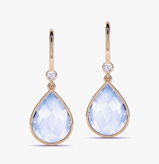 Blue Topaz Diamond Engagement Wedding Earrings