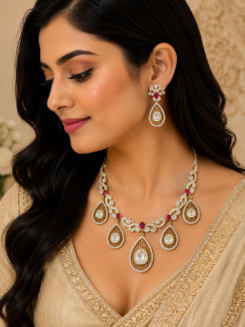 Aafreen polki necklace