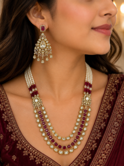 Zarmina Mossanite raani haar with teeka