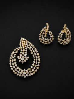 Velvet Rose Pendant Set(w/o chain)